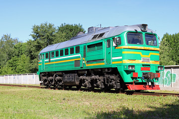 Naklejka premium locomotive in the parking lot