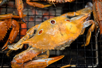 Grilled seafood with crabs