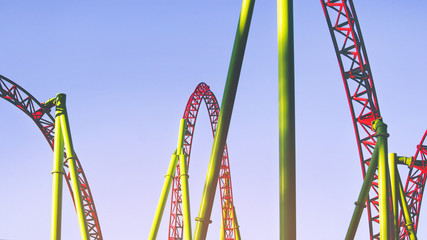 Roller coaster. Abstract background for an amusement park
