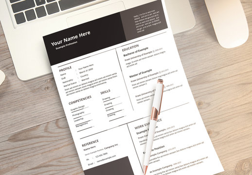 Resume Layout Set with Dark Grey Accents