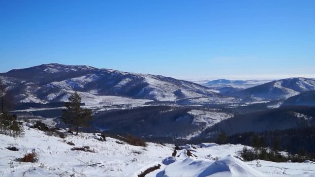 cold morning in ural mountains