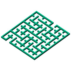 Isometric maze, 3d isometric flat vector