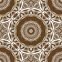 Decorative wallpaper for interior design. Modern geometric floral ornament. Seamless vector illustration