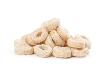 Corn rings for breakfast isolated on white background