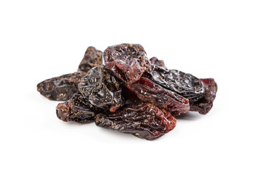 Dark raisins isoalted on white background
