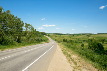 Fototapeta na wymiar road in summer, scenic landscape