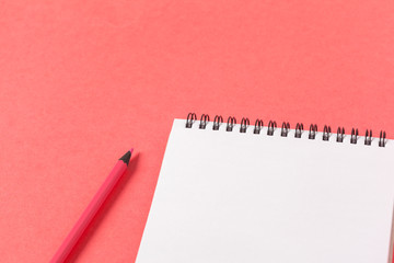 Blank paper pieces  on a colored pink background
