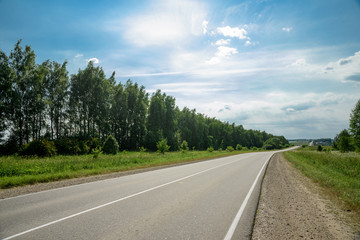 Fototapeta na wymiar road in summer, scenic landscape