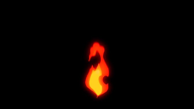 7 Cartoon Fire Elements Loopable - Motion Graphic