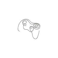 One line electric joystick. Hand drawn vector illustration.