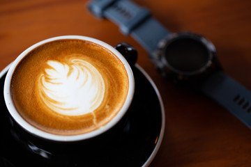 Backgrounds of Latte coffee.