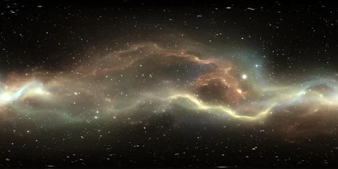 Sternensystem und Nebel der virtuellen Realität. Panorama, Umgebung 360 HDRI-Karte. Gleichwinklige Projektion, sphärisches Panorama. © Peter Jurik
