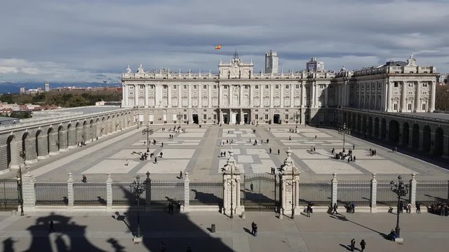 Aerial view over Palacio Real - the Royal Palace in Madrid