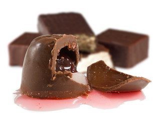 image of chocolate candy closeup