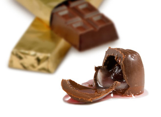 image of chocolate candy closeup