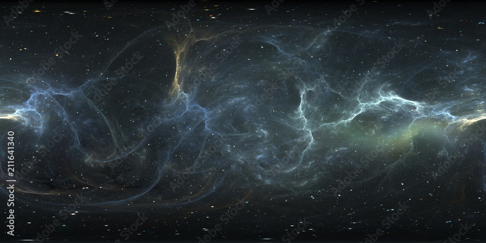 Wall mural virtual reality stellar system and nebula. panorama, environment 360 hdri map. equirectangular proje