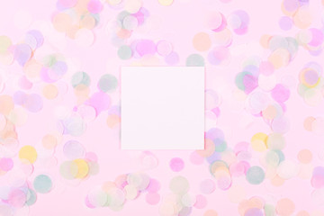 Confetti with white clean blank