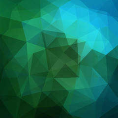 Polygonal vector background. Can be used in cover design, book design, website background. Vector illustration. Green, blue colors.