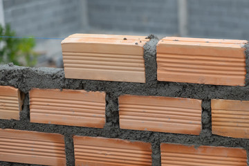 Red brick with concrete