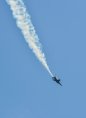 Fighter aircraft flying for display