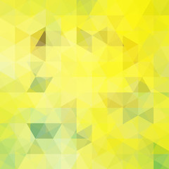 Abstract yellow mosaic background. Triangle geometric background. Design elements. Vector illustration