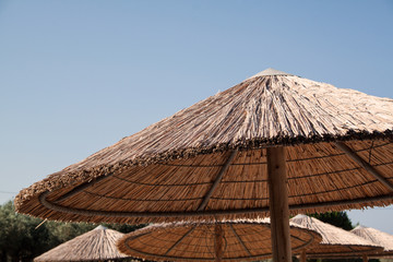 sun umbrella on sunny beach