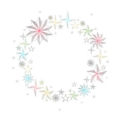White Christmas and New Year background with colorful stars.