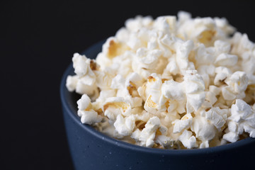 Closeup Macro of Popcorn in a Bowl