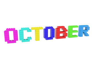 October concept built from toy bricks