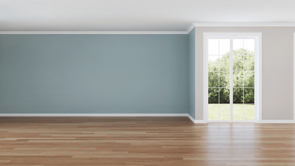 Modern house interior. Empty room. 3D rendering.