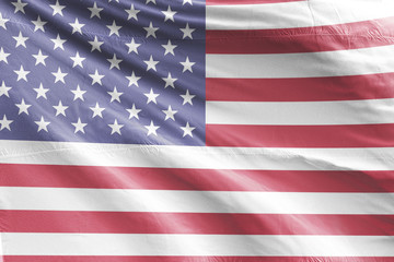 Fototapeta premium Isolated United State of America Flag waving 3d Realistic fabric