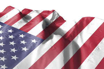 Obraz premium Isolated United State of America Flag waving 3d Realistic fabric