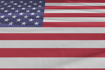 Isolated United State of America Flag waving 3d Realistic fabric