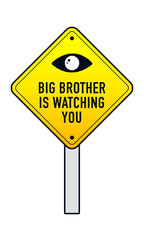 Watching through Web Camera. Vector surveillance and control concepts. Big Brother is watching you. Mass Spying.