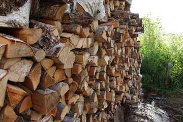 Firewood pile chopped