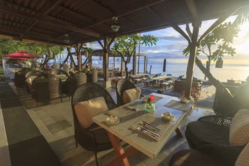 Foto op Plexiglas A beach restaurant in Bali in Indonesia © grigorylugovoy