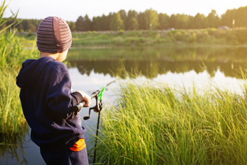 Little boy on the fishing