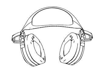 sketch headphones vector