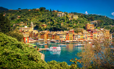 Fototapeta na wymiar Portofino picturesque ligurian colourful town - Genoa - Italy