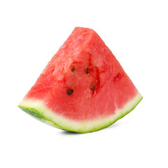 One slice of tasty fresh watermelon isolated on white background