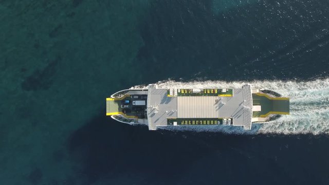Aerial view of ferry boat on the sea - Jadrolinia, Croatia