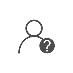 People, user with question icon. Vector illustration, flat design.