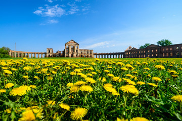 Obraz premium Medieval ancient Ruzhany castle on summer