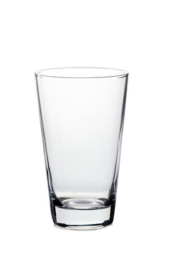 Empty glass on white