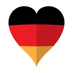 Isolated flag of Germany on a heart shape