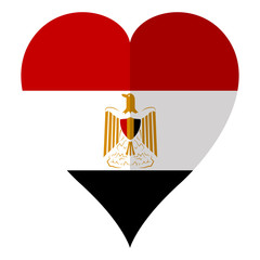 Isolated flag of Egypt on a heart shape
