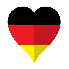 Isolated flag of Germany on a heart shape