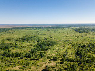 Obraz premium Nice aerial view of green field Outdoors landscape