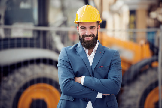 Portrait Of Young Architect In The Street