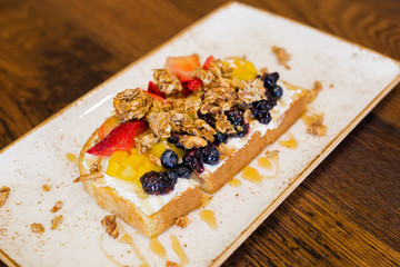 Rainbow Fruit Toast with Granola